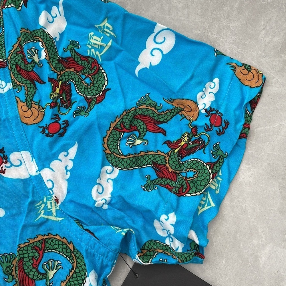 Men’s Empyre Button Down Short Sleeve Collared Dress Shirt With Dragons XL - Picture 5 of 16